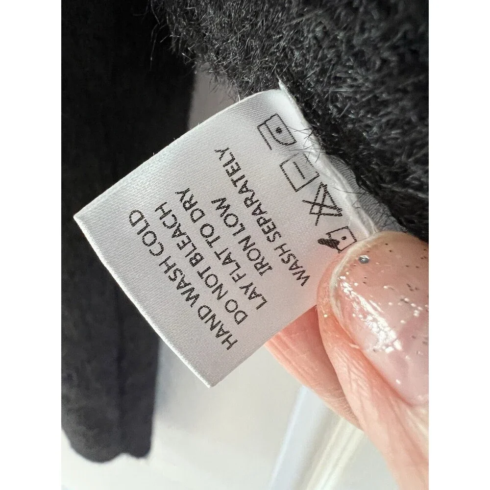 H:our Revolve Mock Neck Open Back Black Sweater With Rhinestone Chain‎ Size XS